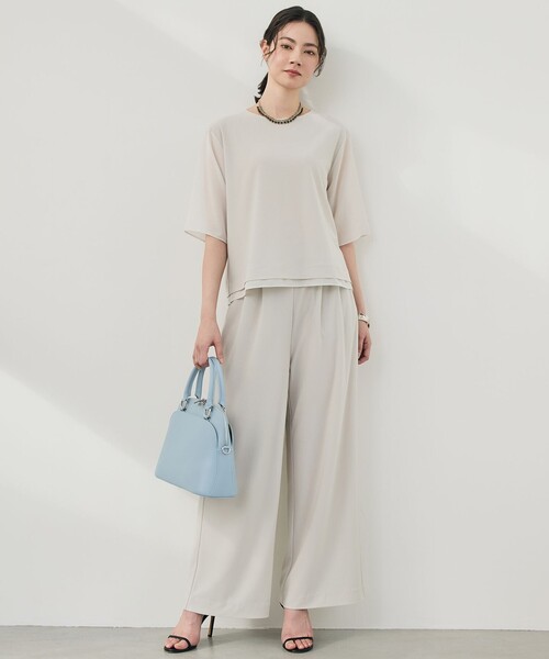 自由区(ジユウク)の「ストレッチアムンゼン Tブラウス(Tシャツ/カットソー・レディース・ベージュ系/ネイビー系/スカイブルー系・48/46/44)」の18枚目の写真