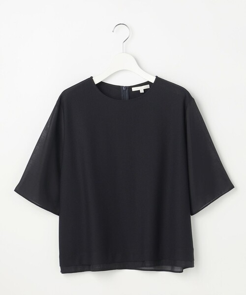 自由区(ジユウク)の「ストレッチアムンゼン Tブラウス(Tシャツ/カットソー・レディース・ベージュ系/ネイビー系/スカイブルー系・48/46/44)」の4枚目の写真