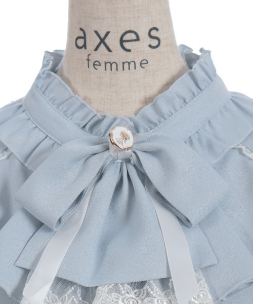 axes femme(アクシーズファム)の「リボンジャボブローチブラウス(シャツ/ブラウス・レディース・ホワイト/ブラック/サックスブルー・MEDIUM/LARGE)」の20枚目の写真