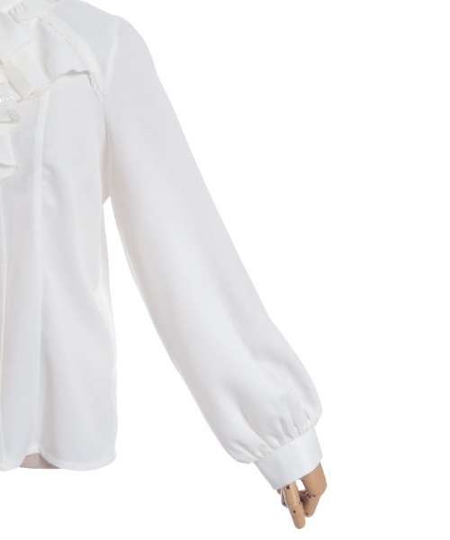 axes femme(アクシーズファム)の「リボンジャボブローチブラウス(シャツ/ブラウス・レディース・ホワイト/ブラック/サックスブルー・MEDIUM/LARGE)」の11枚目の写真