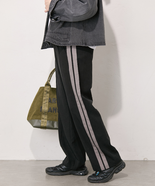 JOURNAL STANDARD（ジャーナルスタンダード）の「リヨセルリネンラインパンツ（スラックス・レディース・ブラック/ライトグレー・36/38）」の2枚目の写真