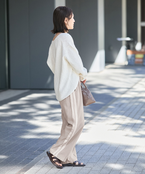 JOURNAL STANDARD（ジャーナルスタンダード）の「リヨセルリネンラインパンツ（スラックス・レディース・ブラック/ライトグレー・36/38）」の4枚目の写真