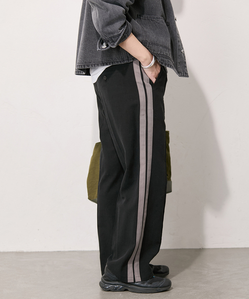 JOURNAL STANDARD（ジャーナルスタンダード）の「リヨセルリネンラインパンツ（スラックス・レディース・ブラック/ライトグレー・36/38）」の6枚目の写真