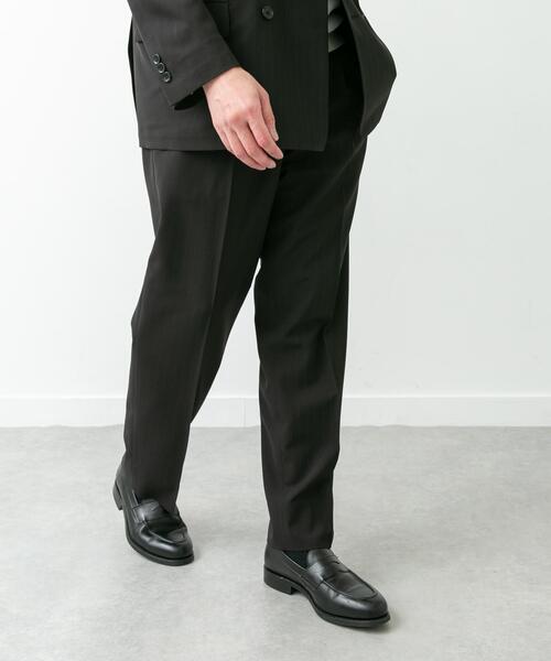 URBAN RESEARCH DOORS(アーバンリサーチドアーズ)の「LIFE STYLE TAILOR TRABESTストライプ2タックパンツ(スーツパンツ・メンズ・ブラック・LARGE/SMALL/X-LARGE/MEDIUM)」の1枚目の写真