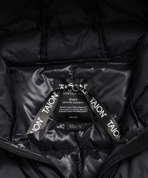 TAION(タイオン)の「TAION/タイオン/MOUNTAIN DOWN HOODIE(ダウンジャケット/コート・メンズ・ネイビー/ブラック・L/M/XL)」の5枚目の写真