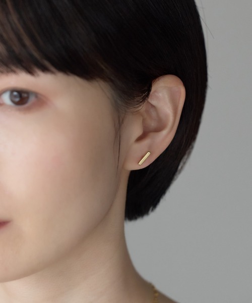 ciite' surgical stainless(シーテサージカルステンレス)の「【金属アレルギー対応】レクタングルバー ピアス(両耳用) サージカルステンレス(ピアス(両耳用)・レディース・シルバー/ゴールド・S/M/L)」の9枚目の写真