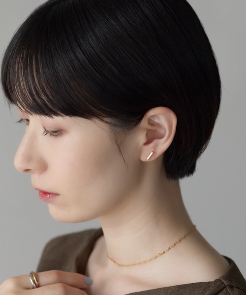 ciite' surgical stainless(シーテサージカルステンレス)の「【金属アレルギー対応】レクタングルバー ピアス(両耳用) サージカルステンレス(ピアス(両耳用)・レディース・シルバー/ゴールド・S/M/L)」の11枚目の写真