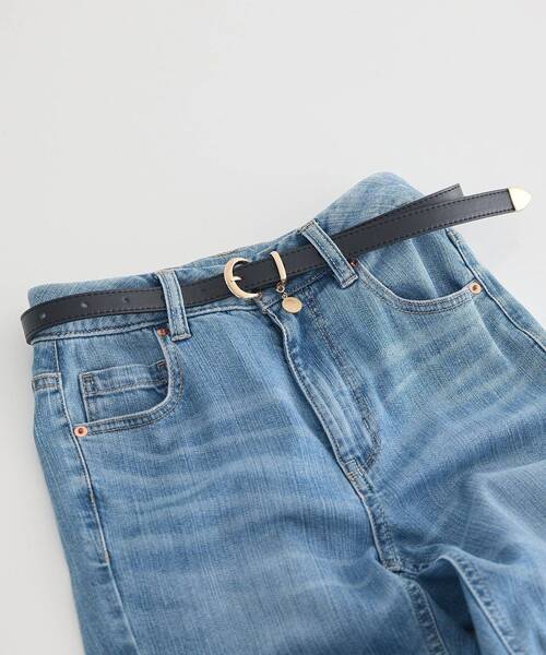 earth music&ecology（アースミュージックアンドエコロジー）の「コインベルト（ベルト・レディース・ダークブラウン/ブラック/オフホワイト・FREE）」の2枚目の写真