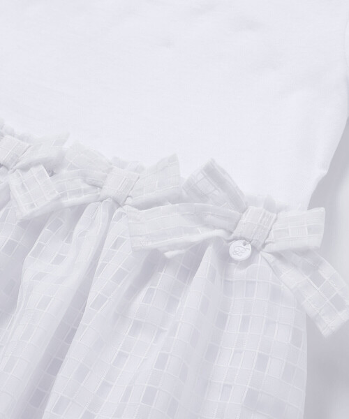 BeBe Petits Pois Vert(ベベプチポワヴェール)の「【店舗限定】天竺Tシャツ+ギンガムチェックドッキングワンピース(ワンピース・キッズ・ネイビー/ホワイト・150cm/110cm/120cm/100cm/140cm/130cm)」の13枚目の写真