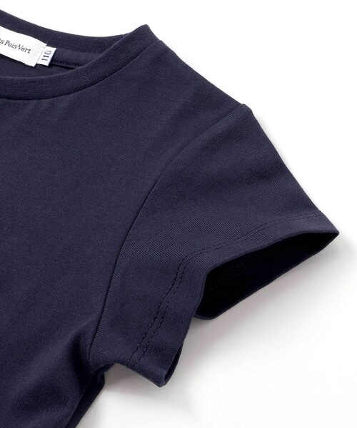 BeBe Petits Pois Vert(ベベプチポワヴェール)の「【店舗限定】天竺Tシャツ+ギンガムチェックドッキングワンピース(ワンピース・キッズ・ネイビー/ホワイト・150cm/110cm/120cm/100cm/140cm/130cm)」の8枚目の写真