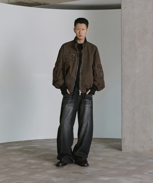 P.IN.O(ピインオ)の「ハイネックフライトジャケット - ブラウン(その他アウター・メンズ・その他・MEDIUM/LARGE)」の2枚目の写真