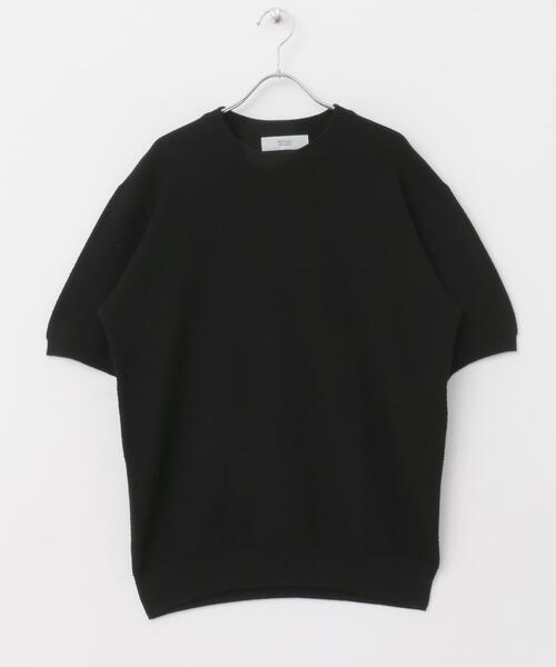 URBAN RESEARCH ROSSO MEN（アーバンリサーチロッソメン）の「『WEB限定』変形カノコ半袖クルーネックニット（ニット/セーター・メンズ・ブラック/ライトグレー/カーキ/ネイビー・MEDIUM/LARGE）」の5枚目の写真