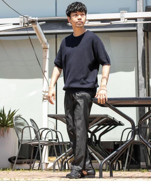 セール】『WEB限定』変形カノコ半袖クルーネックニット（ニット