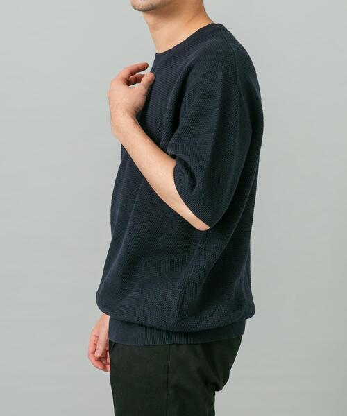 URBAN RESEARCH ROSSO MEN（アーバンリサーチロッソメン）の「『WEB限定』変形カノコ半袖クルーネックニット（ニット/セーター・メンズ・ブラック/ライトグレー/カーキ/ネイビー・MEDIUM/LARGE）」の11枚目の写真