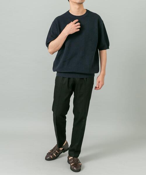 URBAN RESEARCH ROSSO MEN（アーバンリサーチロッソメン）の「『WEB限定』変形カノコ半袖クルーネックニット（ニット/セーター・メンズ・ブラック/ライトグレー/カーキ/ネイビー・MEDIUM/LARGE）」の12枚目の写真