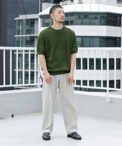 URBAN RESEARCH ROSSO MEN（アーバンリサーチロッソメン）の「『WEB限定』変形カノコ半袖クルーネックニット（ニット/セーター・メンズ・ブラック/ライトグレー/カーキ/ネイビー・MEDIUM/LARGE）」の20枚目の写真