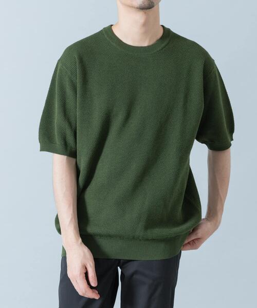 URBAN RESEARCH ROSSO MEN（アーバンリサーチロッソメン）の「『WEB限定』変形カノコ半袖クルーネックニット（ニット/セーター・メンズ・ブラック/ライトグレー/カーキ/ネイビー・MEDIUM/LARGE）」の21枚目の写真