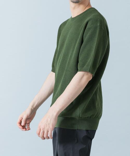 URBAN RESEARCH ROSSO MEN（アーバンリサーチロッソメン）の「『WEB限定』変形カノコ半袖クルーネックニット（ニット/セーター・メンズ・ブラック/ライトグレー/カーキ/ネイビー・MEDIUM/LARGE）」の22枚目の写真