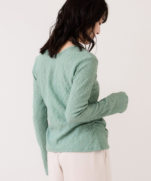 VIS(ビス)の「フラワージャガードカットカーディガン/イージーケア(カーディガン/ボレロ・レディース・キナリ/グリーン系その他/ブラック・FREE)」の20枚目の写真