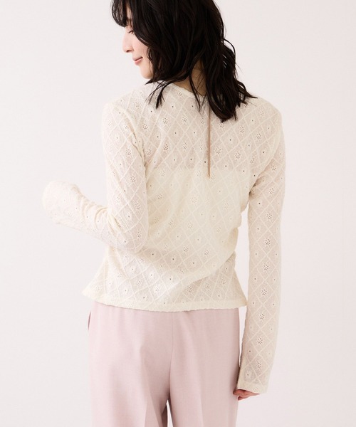 VIS(ビス)の「フラワージャガードカットカーディガン/イージーケア(カーディガン/ボレロ・レディース・キナリ/グリーン系その他/ブラック・FREE)」の13枚目の写真