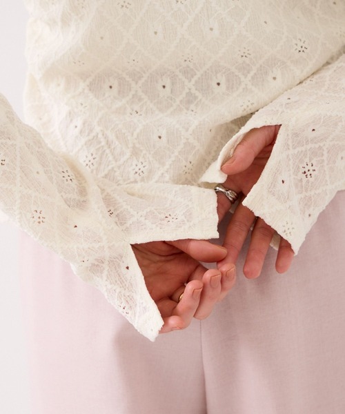 VIS(ビス)の「フラワージャガードカットカーディガン/イージーケア(カーディガン/ボレロ・レディース・キナリ/グリーン系その他/ブラック・FREE)」の14枚目の写真