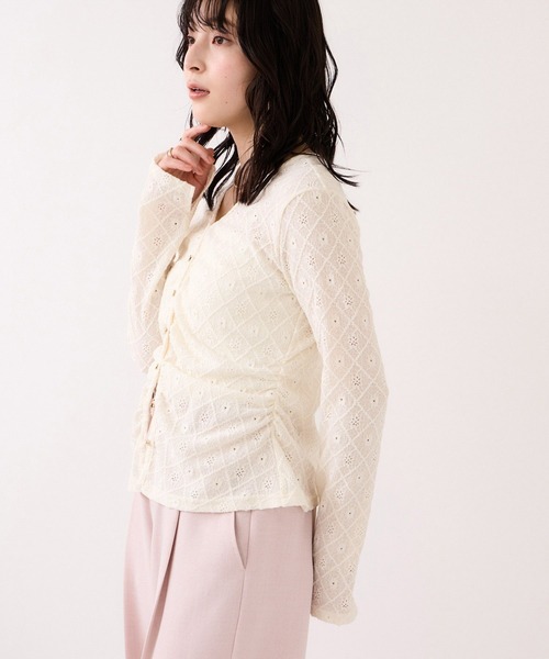 VIS(ビス)の「フラワージャガードカットカーディガン/イージーケア(カーディガン/ボレロ・レディース・キナリ/グリーン系その他/ブラック・FREE)」の15枚目の写真