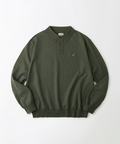 MIGHTY TIGER knit collar shirt — оливковая рубашка с вязаным воротником