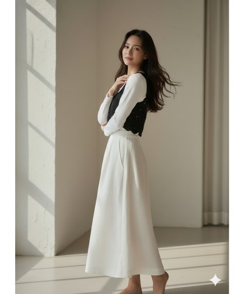 Day and Grade（デイアンドグレイド）の「クロシェ編みモチーフ ショート丈ビスチェ【 かぎ針編み】（ニット/セーター・レディース・アイボリー・FREE）」の5枚目の写真