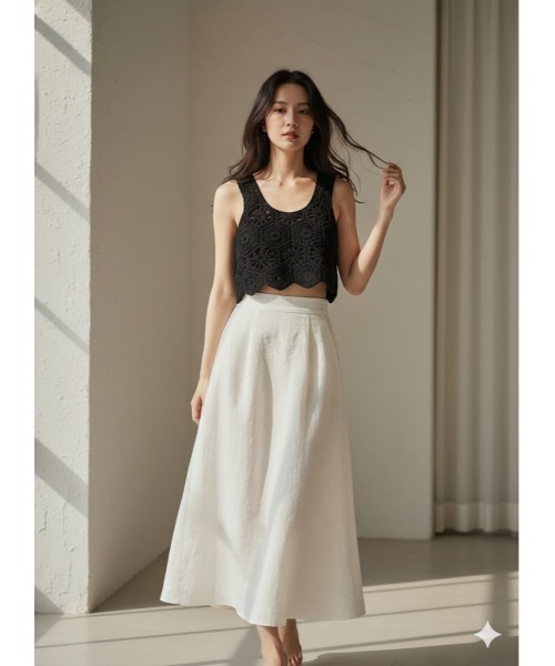 Day and Grade（デイアンドグレイド）の「クロシェ編みモチーフ ショート丈ビスチェ【 かぎ針編み】（ニット/セーター・レディース・アイボリー・FREE）」の7枚目の写真