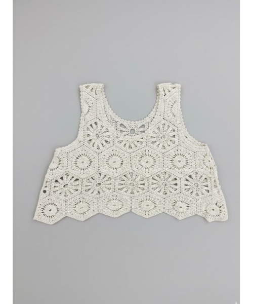Day and Grade（デイアンドグレイド）の「クロシェ編みモチーフ ショート丈ビスチェ【 かぎ針編み】（ニット/セーター・レディース・アイボリー・FREE）」の8枚目の写真