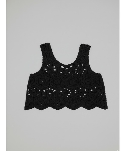 Day and Grade（デイアンドグレイド）の「クロシェ編みモチーフ ショート丈ビスチェ【 かぎ針編み】（ニット/セーター・レディース・アイボリー・FREE）」の9枚目の写真