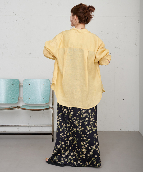 B.C STOCK（ベーセーストック）の「【ZOZO限定】手洗い可 / フラワープリントスカート（スカート・レディース・ブルー系その他/ブラウン/アイボリー/ブラック・FREE）」の9枚目の写真