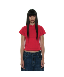 PARTIMENTO WOMEN（パルティメントウィメン）の「PWC ポケットフードパーカーショートスリーブTシャツ_9カラー（Tシャツ/カットソー）」