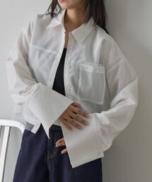 チュール被せショートシャツ