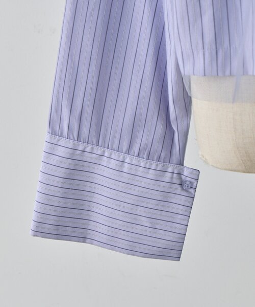 goocy（グーシー）の「チュール被せショートシャツ（シャツ/ブラウス・レディース・ブラック/ブルー/ホワイト/ピンク・FREE）」の12枚目の写真