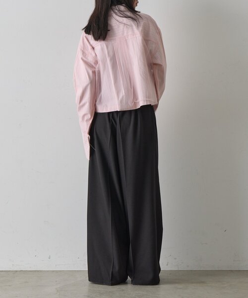 goocy（グーシー）の「チュール被せショートシャツ（シャツ/ブラウス・レディース・ブラック/ブルー/ホワイト/ピンク・FREE）」の18枚目の写真