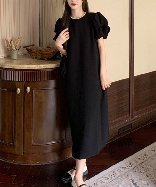 Flugge(フラッジー)の「フリル半袖ワンピース(ワンピース・レディース・カーキ/ブラック・MEDIUM/LARGE)」の7枚目の写真