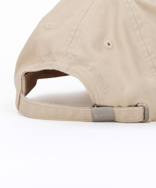 GANNI（ガニー）の「GANNI/ガニー Washed Cotton Canvas Cap / A6901 / ベースボール ロゴ キャップ（キャップ・レディース・オフホワイト・ONE SIZE）」の7枚目の写真