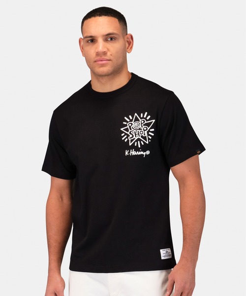 Alpha Industries(アルファインダストリーズ)の「Alpha Industries/アルファインダストリーズ/Keith Haring X Alpha GRAPHIC TEE POP SHOP/キース へリング グラフィック Tシャツ ポップショップ(Tシャツ/カットソー・メンズ・ブラック・SMALL/MEDIUM/LARGE/X-LARGE)」の4枚目の写真