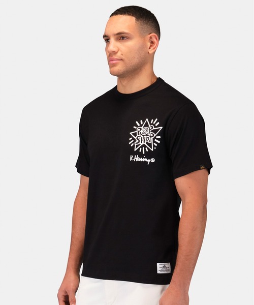 Alpha Industries(アルファインダストリーズ)の「Alpha Industries/アルファインダストリーズ/Keith Haring X Alpha GRAPHIC TEE POP SHOP/キース へリング グラフィック Tシャツ ポップショップ(Tシャツ/カットソー・メンズ・ブラック・SMALL/MEDIUM/LARGE/X-LARGE)」の5枚目の写真