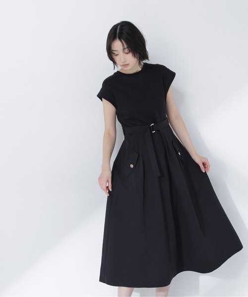 PS/低身長サイズ】フレンチスリーブドッキングワンピース（ワンピース