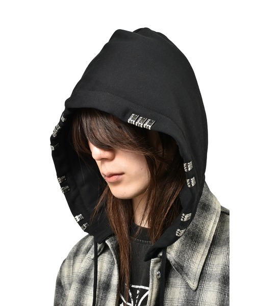 ALICE HOLLYWOOD(アリスハリウッド)の「OVERSIZE HOODED FLANNEL SHIRT(シャツ/ブラウス・メンズ・チャコールグレー/ホワイト・LARGE/X-LARGE/SMALL/MEDIUM)」の6枚目の写真