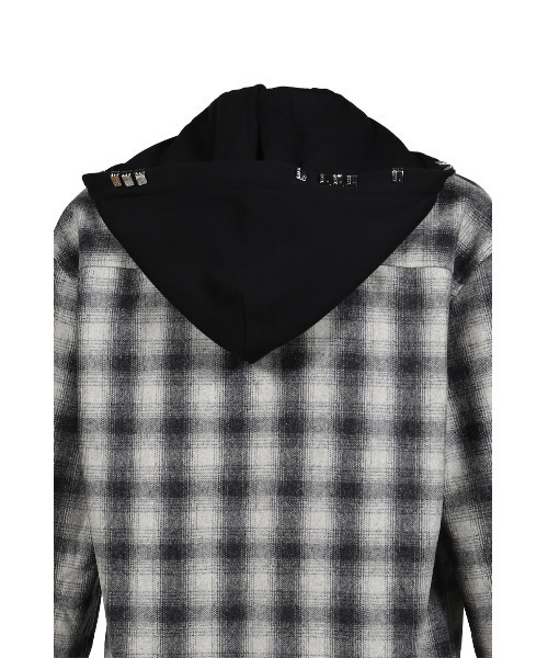 ALICE HOLLYWOOD(アリスハリウッド)の「OVERSIZE HOODED FLANNEL SHIRT(シャツ/ブラウス・メンズ・チャコールグレー/ホワイト・LARGE/X-LARGE/SMALL/MEDIUM)」の13枚目の写真