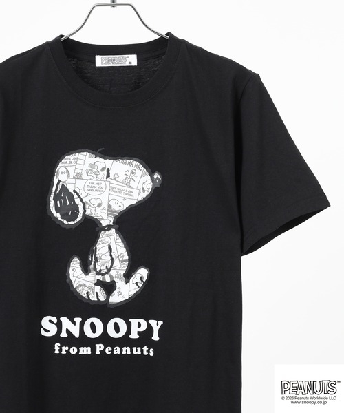 PEANUTS(ピーナッツ)の「PEANUTS コミック柄プリント天竺半袖Tシャツ(Tシャツ/カットソー・メンズ・クリーム/ホワイト系その他/ネイビー/ブラック/ピンクベージュ/オフホワイト・LL/L/M)」の1枚目の写真