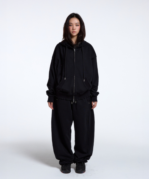 CONY(コール アウト ニューイヤー)の「WASHED RUFFLE HOODIE ZIP-UP / BLACK(その他パンツ・レディース・その他・OS)」の4枚目の写真