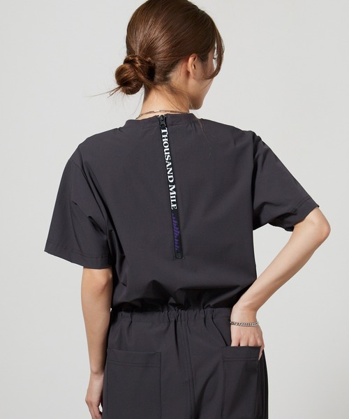 THOUSAND MILE(サウザンドマイル)の「THOUSAND MILE/サウザンドマイル SHORT SLEEVE ALL IN ONE ロゴ刺繍 ショートスリーブオールインワン 2026年 夏 夏服(つなぎ/オールインワン・レディース・ブラック/チャコール・FREE)」の20枚目の写真