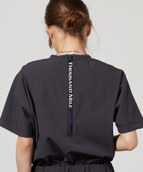 THOUSAND MILE(サウザンドマイル)の「THOUSAND MILE/サウザンドマイル SHORT SLEEVE ALL IN ONE ロゴ刺繍 ショートスリーブオールインワン 2026年 夏 夏服(つなぎ/オールインワン・レディース・ブラック/チャコール・FREE)」の21枚目の写真