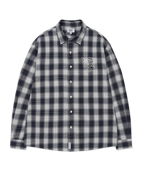 Wacky WiLLy（ワッキーウィリー）の「EMBROIDERED GRAPHIC CHECK LONG SLEEVE SHIRT（シャツ/ブラウス・メンズ・ネイビー/ピンク・SMALL/MEDIUM/LARGE）」の20枚目の写真