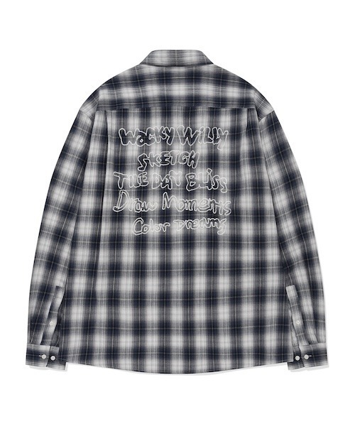 Wacky WiLLy（ワッキーウィリー）の「EMBROIDERED GRAPHIC CHECK LONG SLEEVE SHIRT（シャツ/ブラウス・メンズ・ネイビー/ピンク・SMALL/MEDIUM/LARGE）」の19枚目の写真
