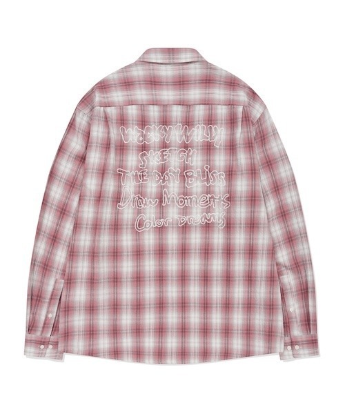 Wacky WiLLy（ワッキーウィリー）の「EMBROIDERED GRAPHIC CHECK LONG SLEEVE SHIRT（シャツ/ブラウス・メンズ・ネイビー/ピンク・SMALL/MEDIUM/LARGE）」の10枚目の写真